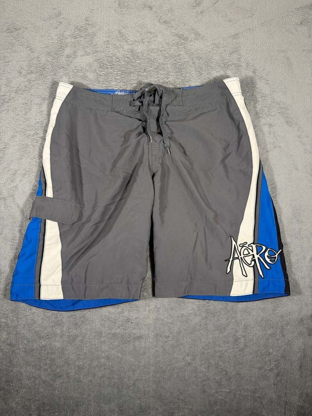 Aeropostale Board Shorts Size 36 Gray Blue Swim Trunks
